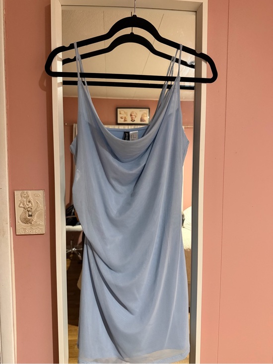 H&M Dresses & Skirts - H&M Light Blue Cowl Neck Slip Dress